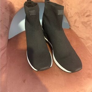 Michael Kors Black Knit Slip-On Sneakers